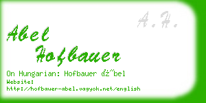 abel hofbauer business card